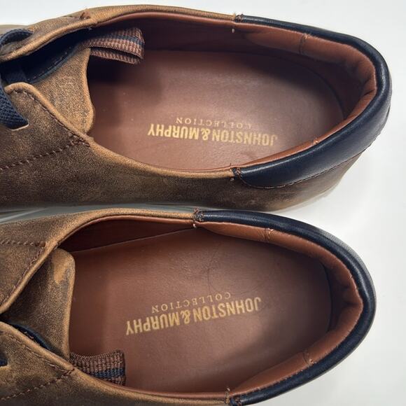 Johnston & Murphy Anson Lace-To-Toe Leather Sneaker Slip-on S-315 Sz 10.5 - Picture 6 of 10